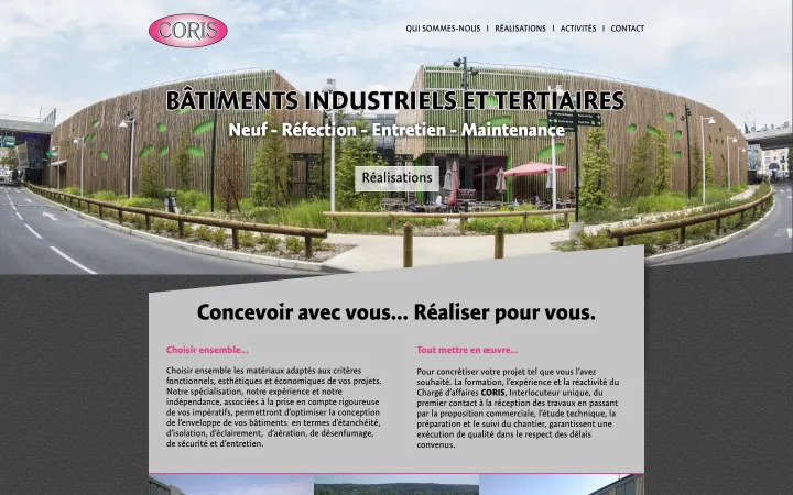 Page d'accueil du site coris-construction.com
