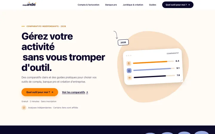 Page d'accueil du site monindependant.fr