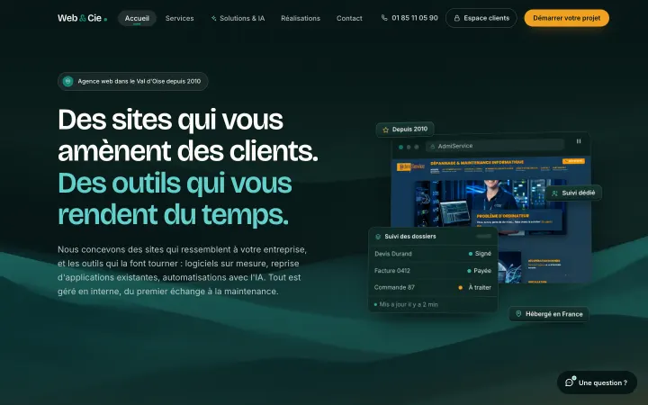 Page d'accueil du site webandcie.com